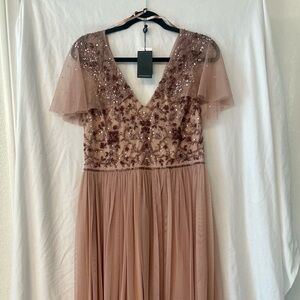 Adrianna Papell Beaded Blush Gown